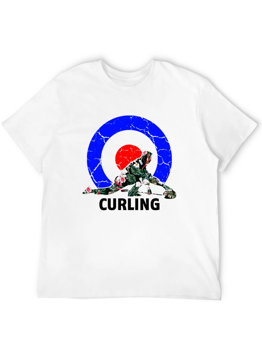 Curling Floral Black T-Shirt
