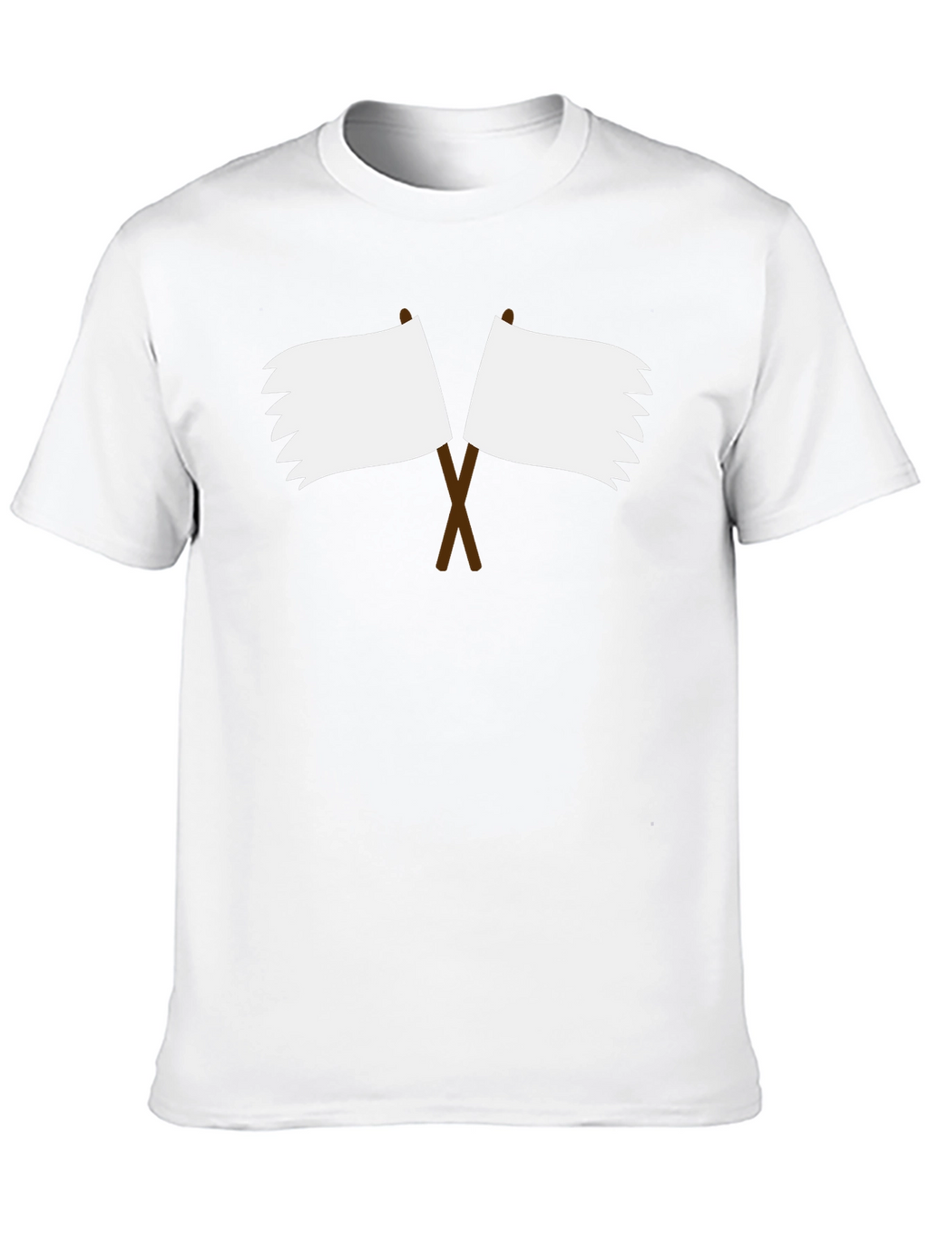 Black T-Shirt with Surrender Flag Design