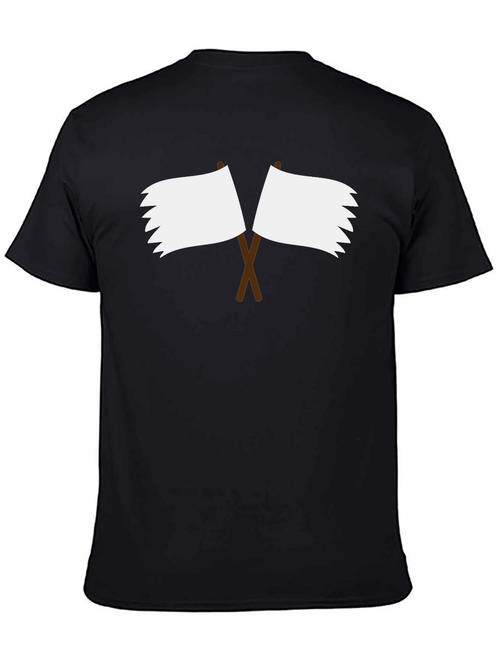 Black T-Shirt with Surrender Flag Design