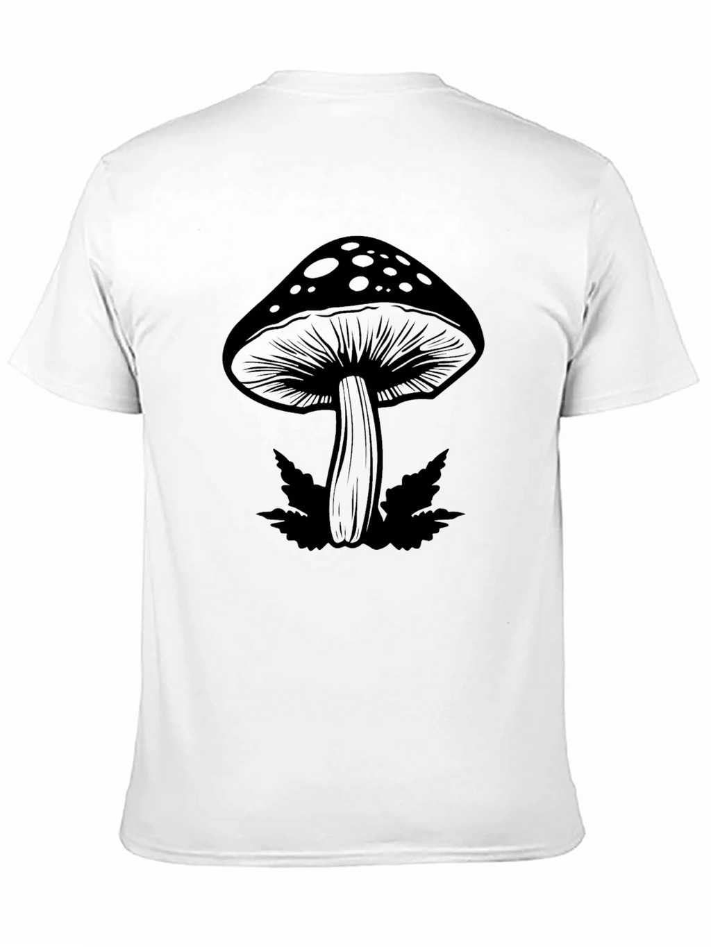 Mushroom Graphic Black T-Shirt - Relaxed Fit