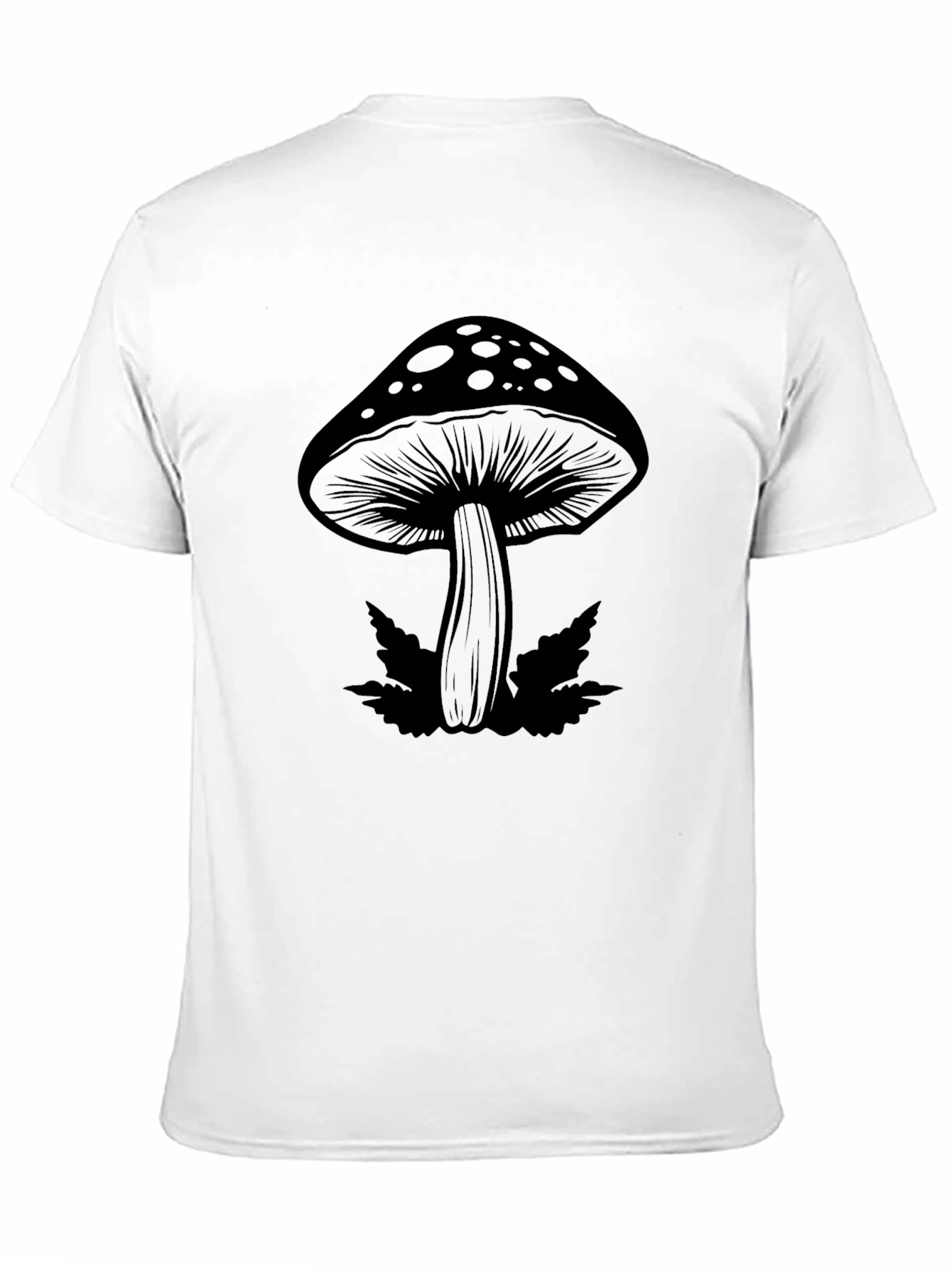 Mushroom Graphic Black T-Shirt - Relaxed Fit