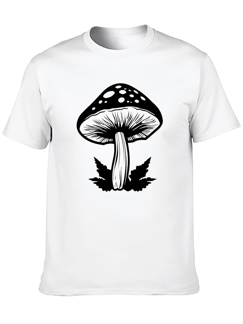 Mushroom Graphic Black T-Shirt - Relaxed Fit