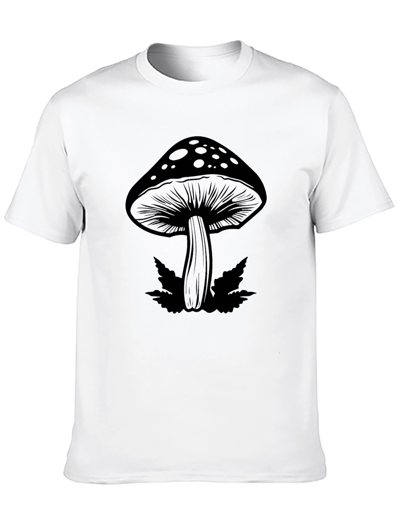 Mushroom Graphic Black T-Shirt - Relaxed Fit