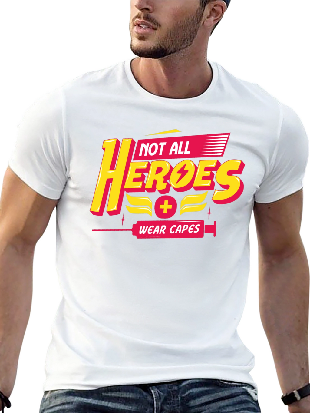 Not All Heroes Wear Capes Black T-Shirt