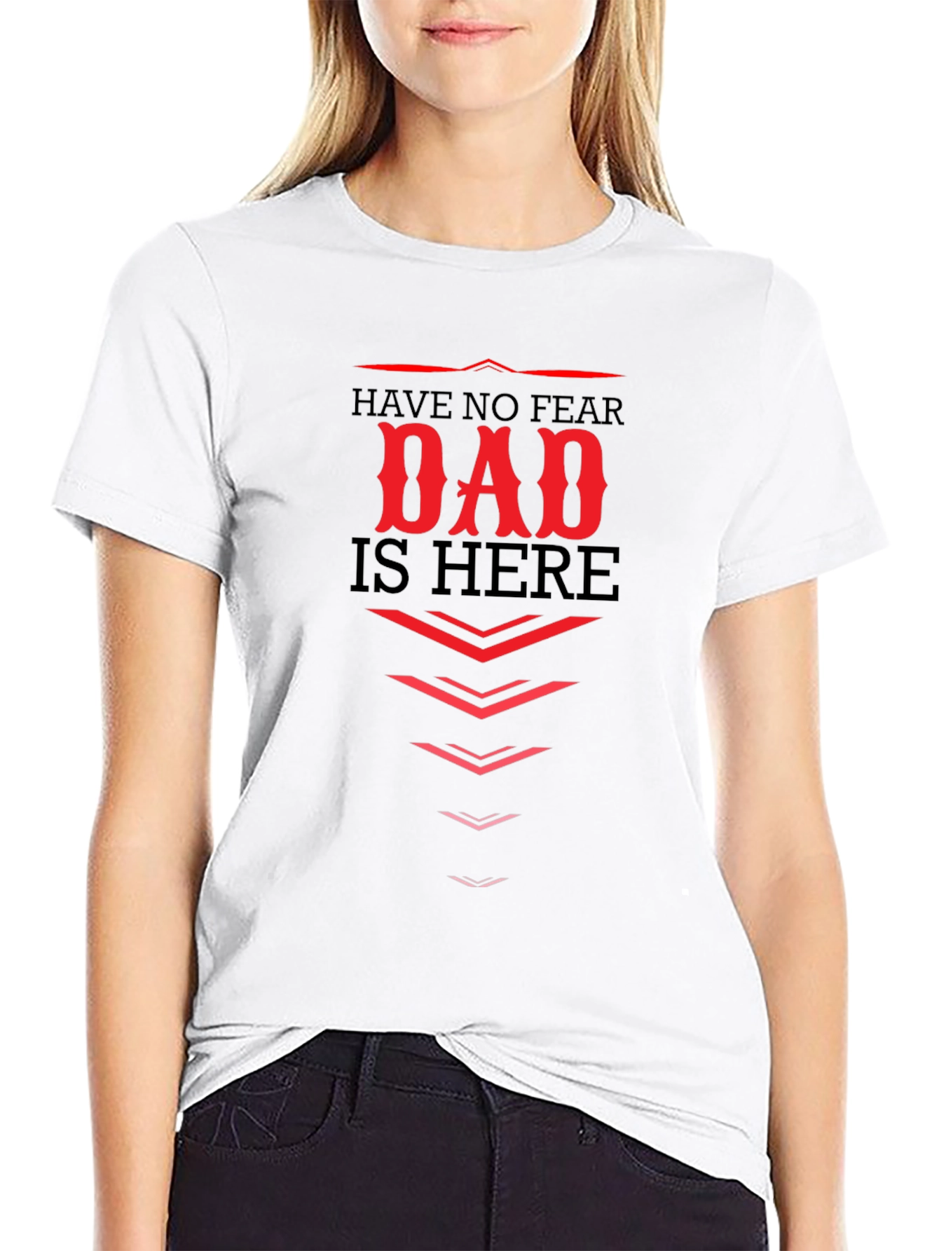 Dad Is Here Black Graphic T-Shirt
