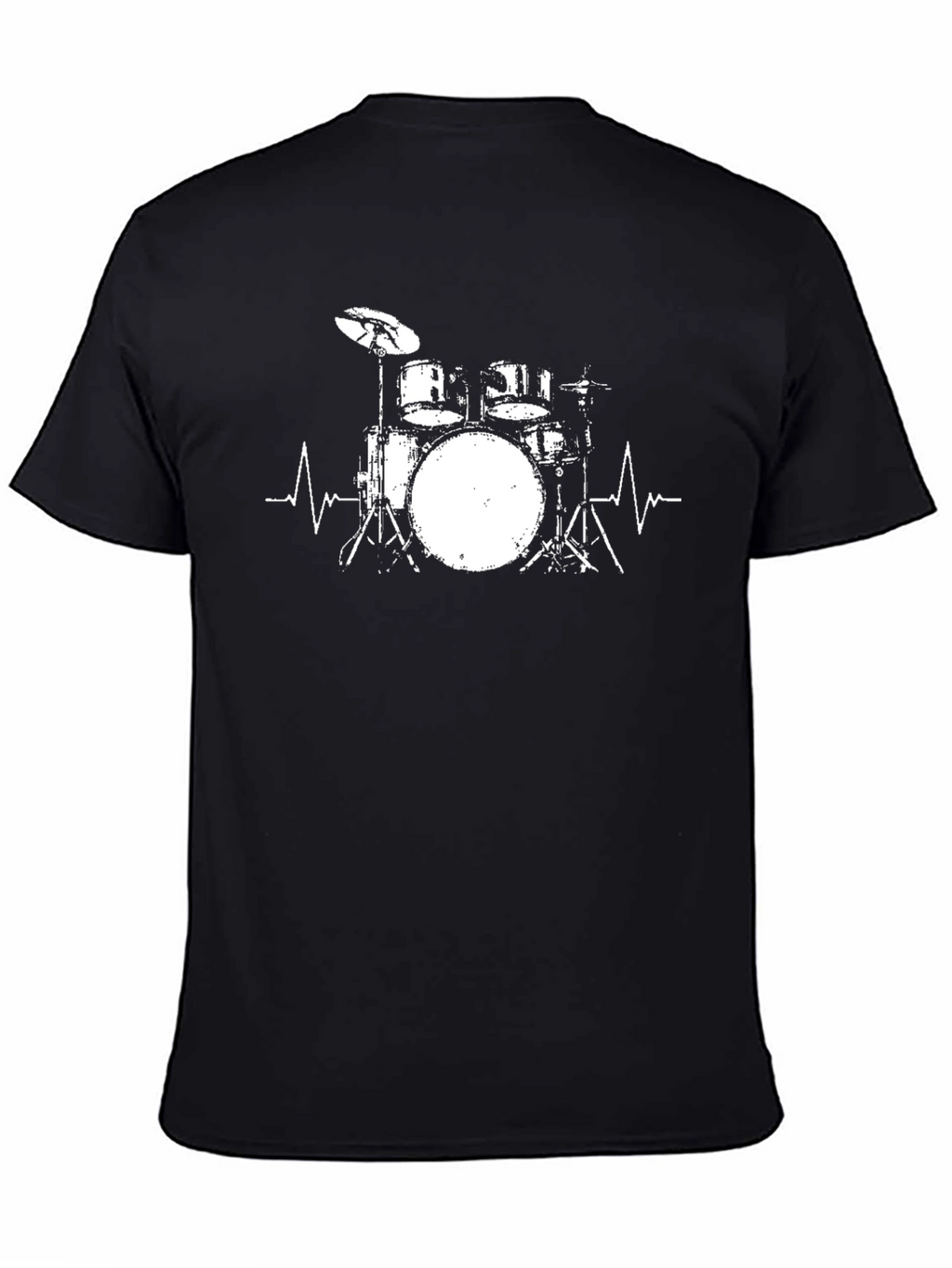 Drum Set Heartbeat Graphic T-Shirt