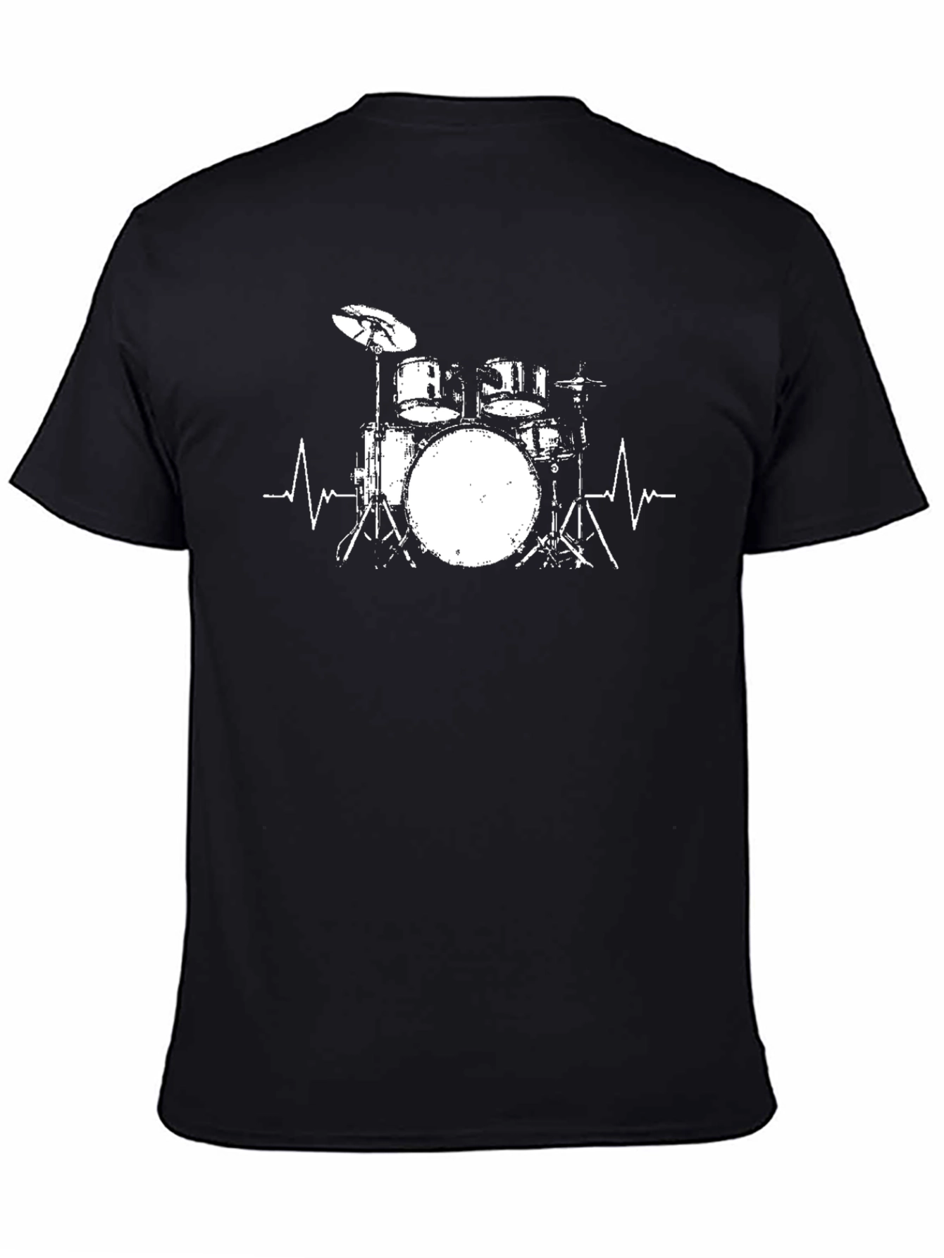 Drum Set Heartbeat Graphic T-Shirt