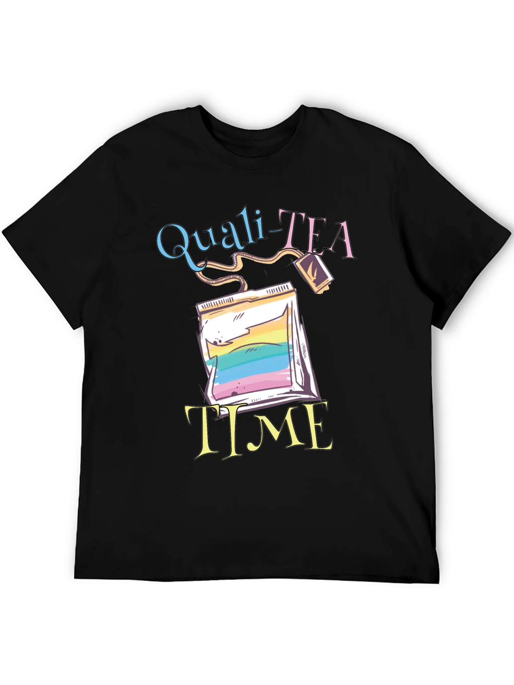 Quali-Tea Time Black Graphic T-Shirt