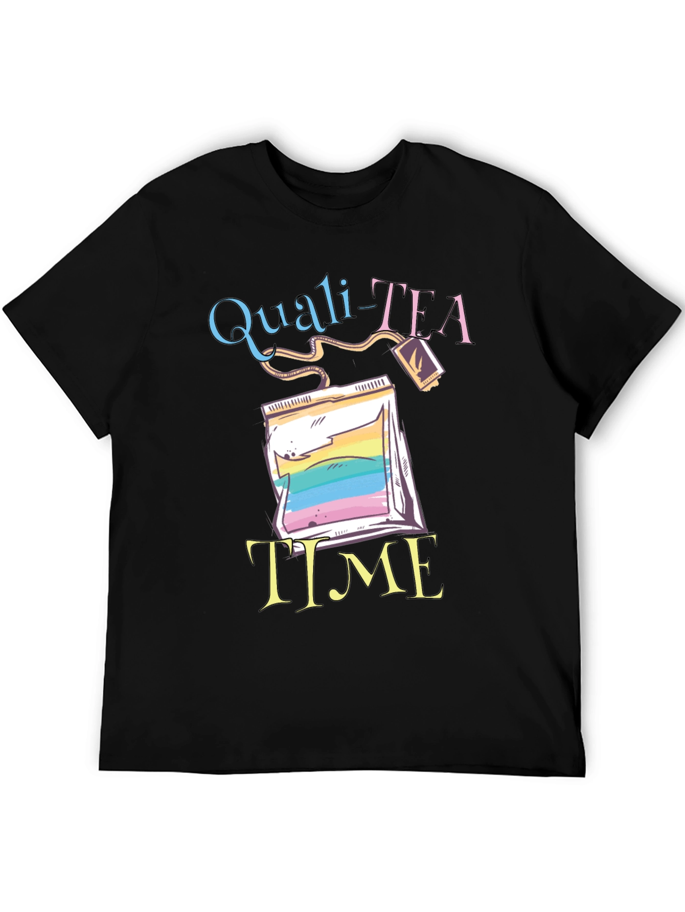 Quali-Tea Time Black Graphic T-Shirt