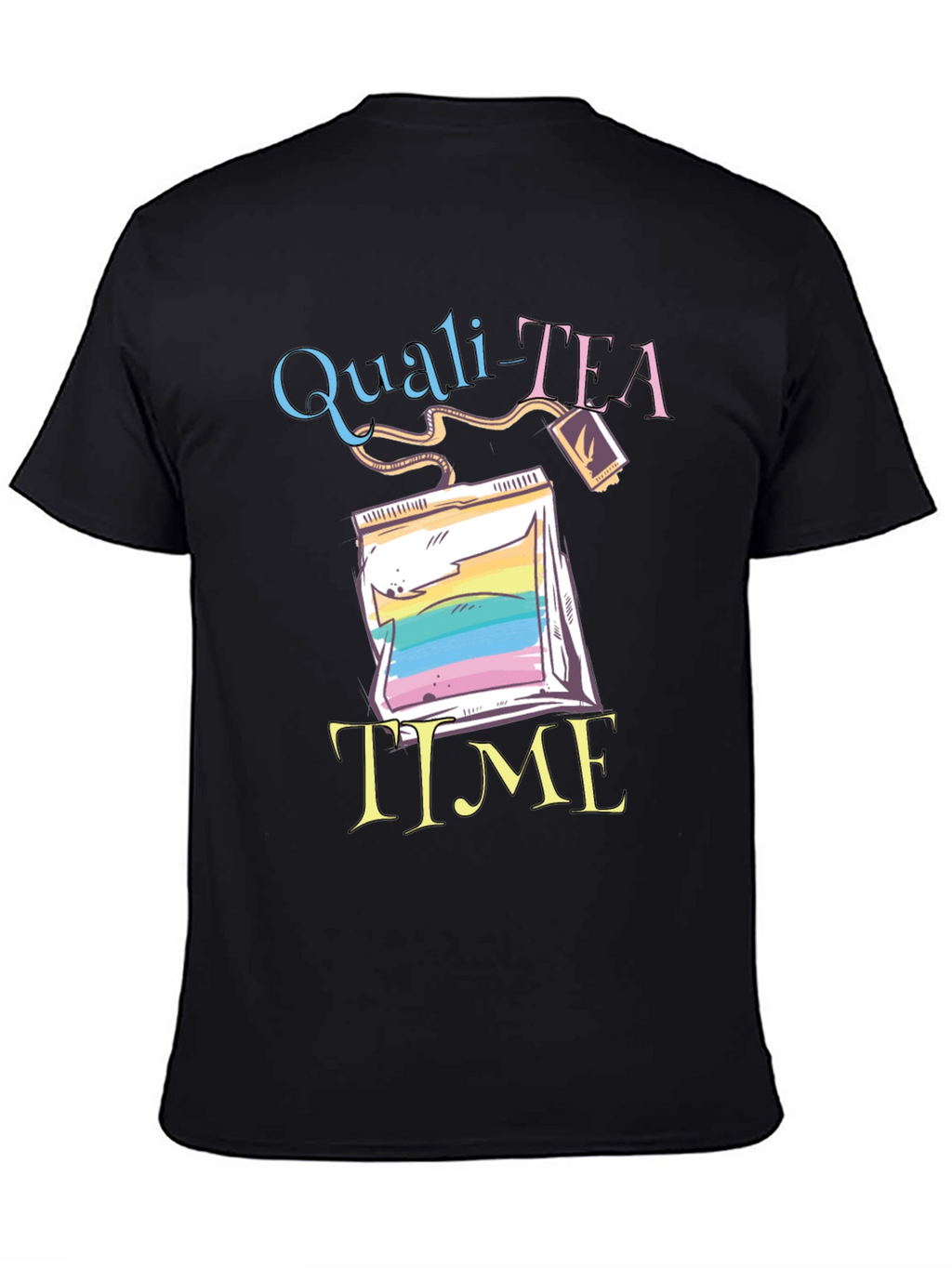 Quali-Tea Time Black Graphic T-Shirt