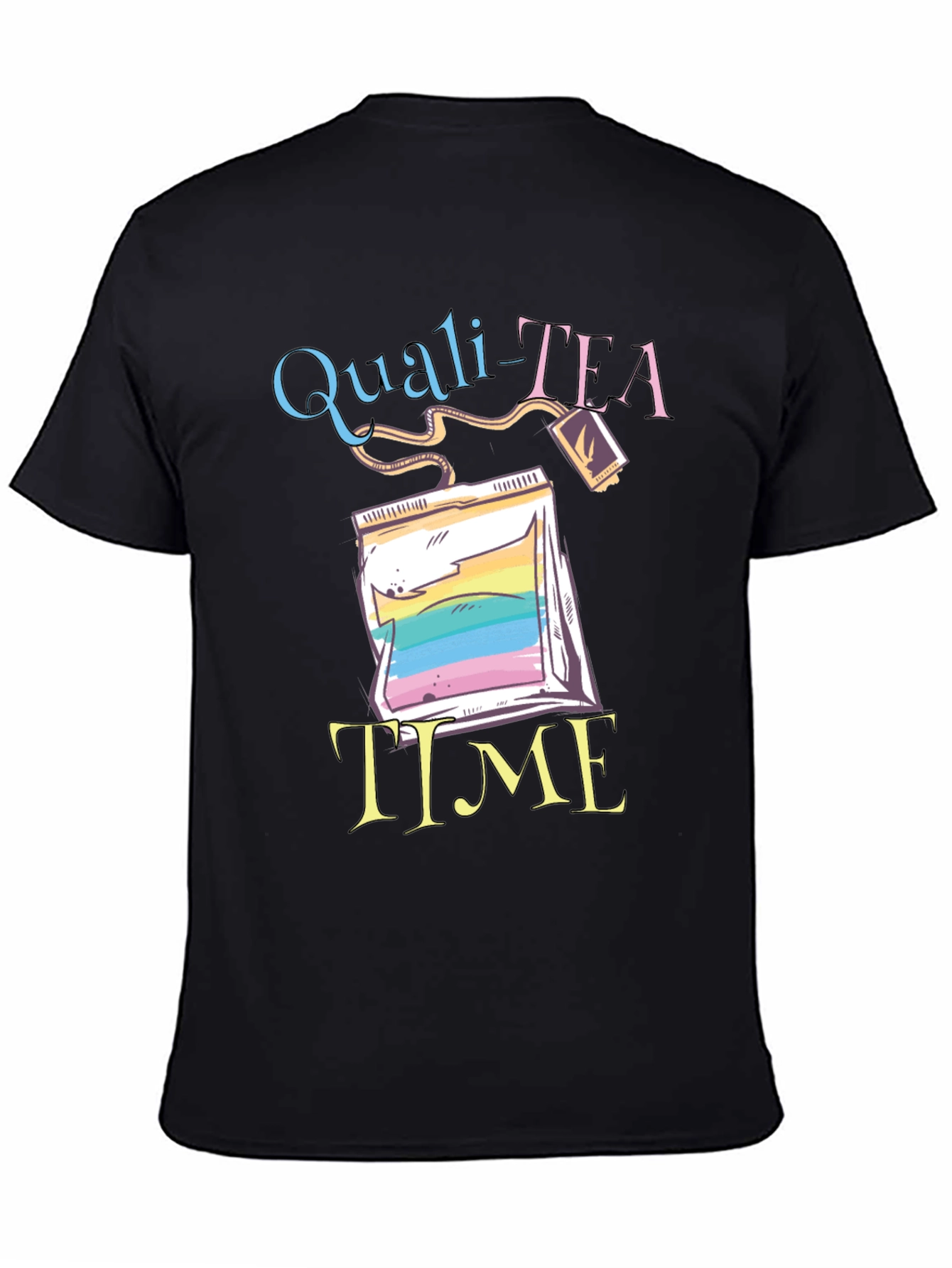 Quali-Tea Time Black Graphic T-Shirt