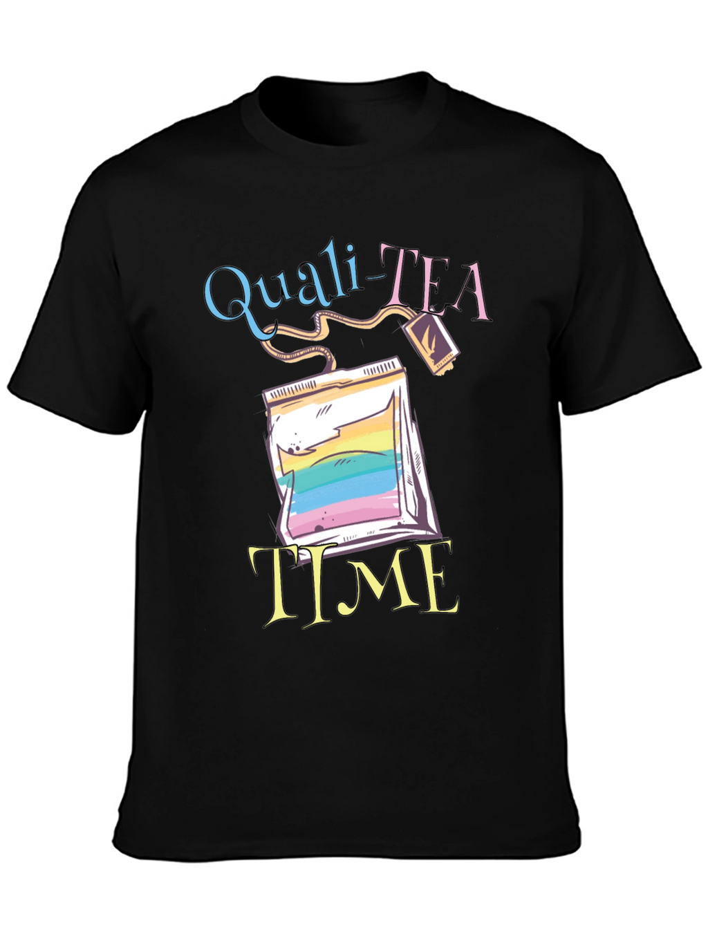 Quali-Tea Time Black Graphic T-Shirt