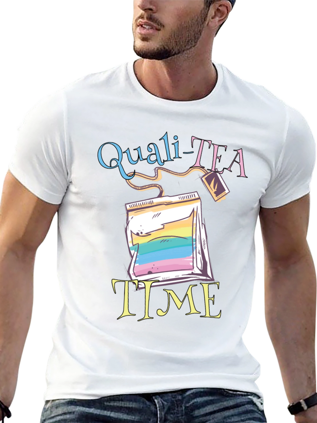 Quali-Tea Time Black Graphic T-Shirt