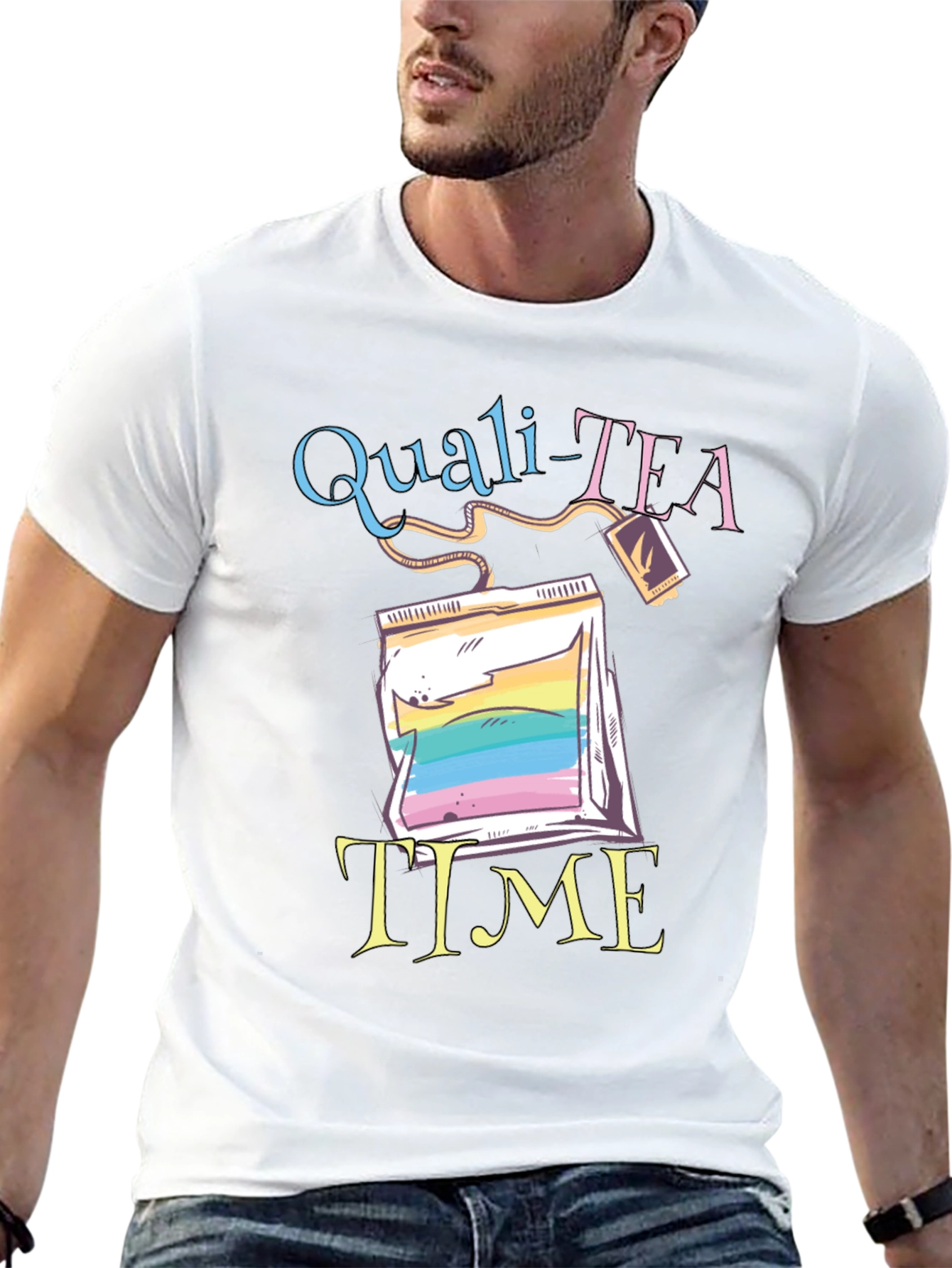 Quali-Tea Time Black Graphic T-Shirt