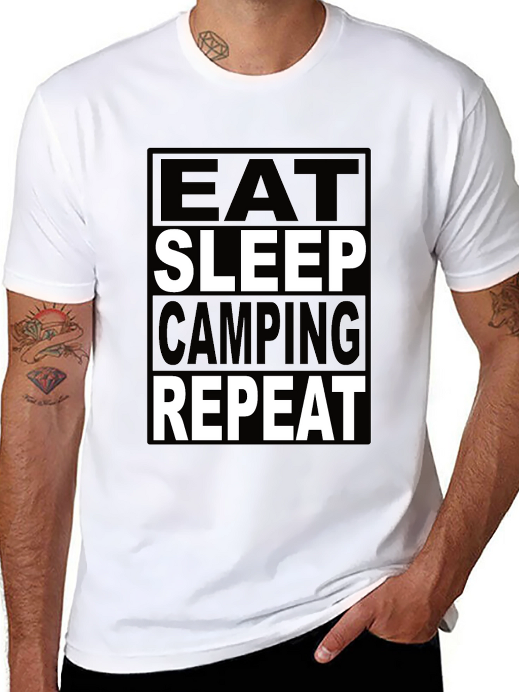 Eat Sleep Camping Repeat Graphic Tee