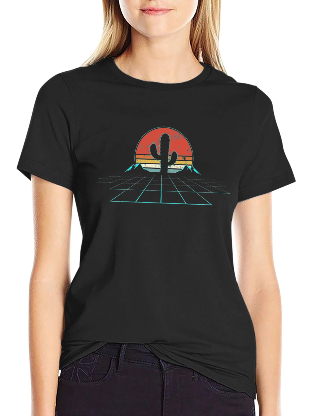 Retro Desert Cactus Graphic T-Shirt