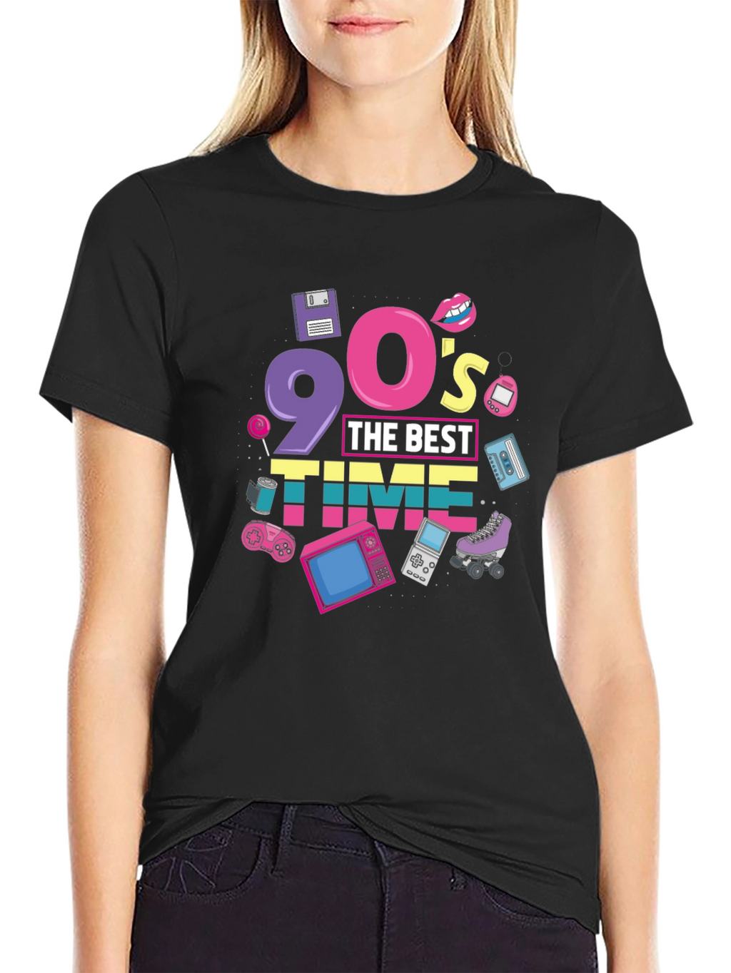 90s The Best Time Black T-Shirt