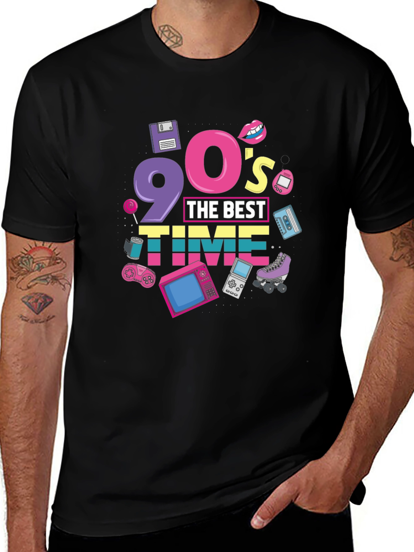 90s The Best Time Black T-Shirt