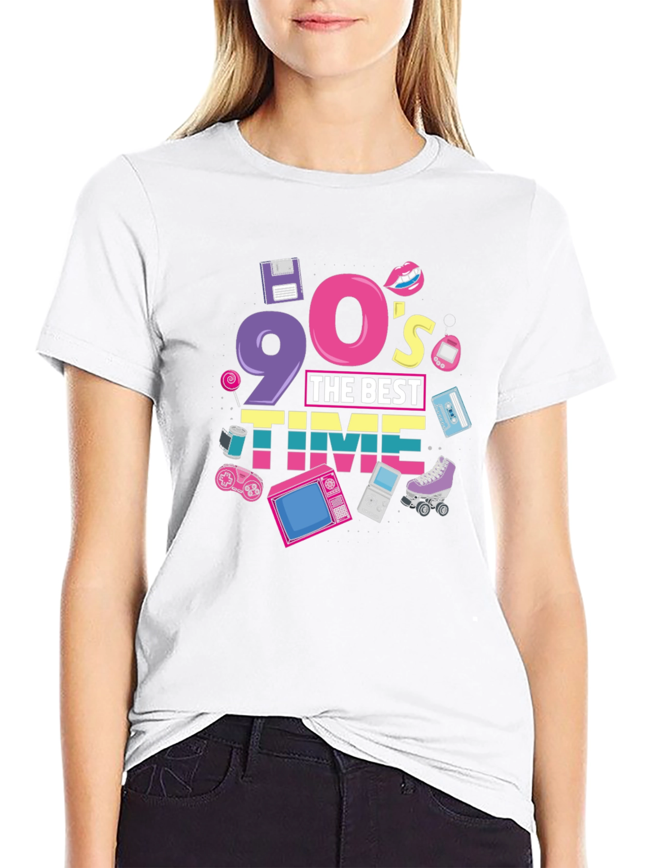 90s The Best Time Black T-Shirt