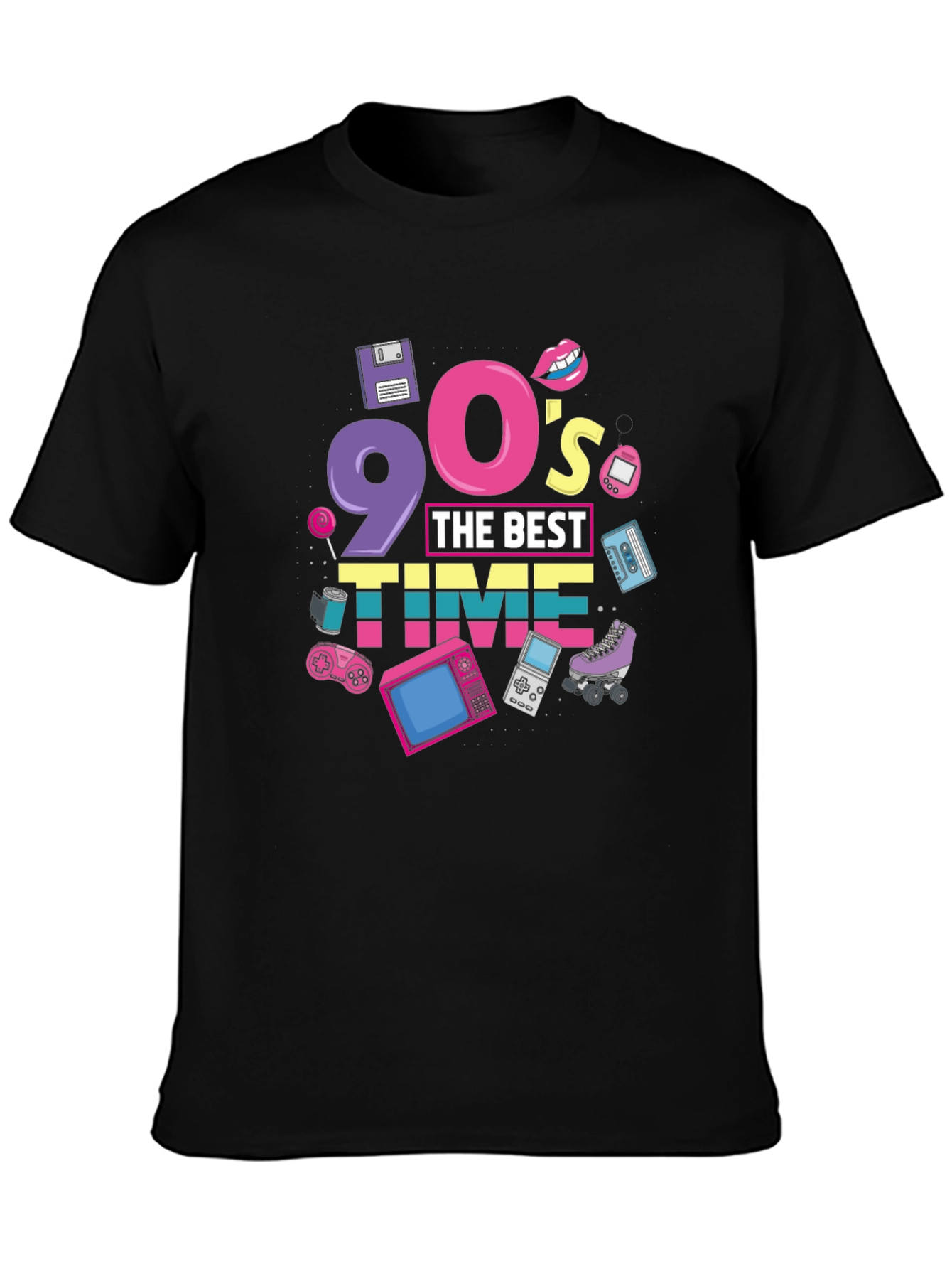 90s The Best Time Black T-Shirt