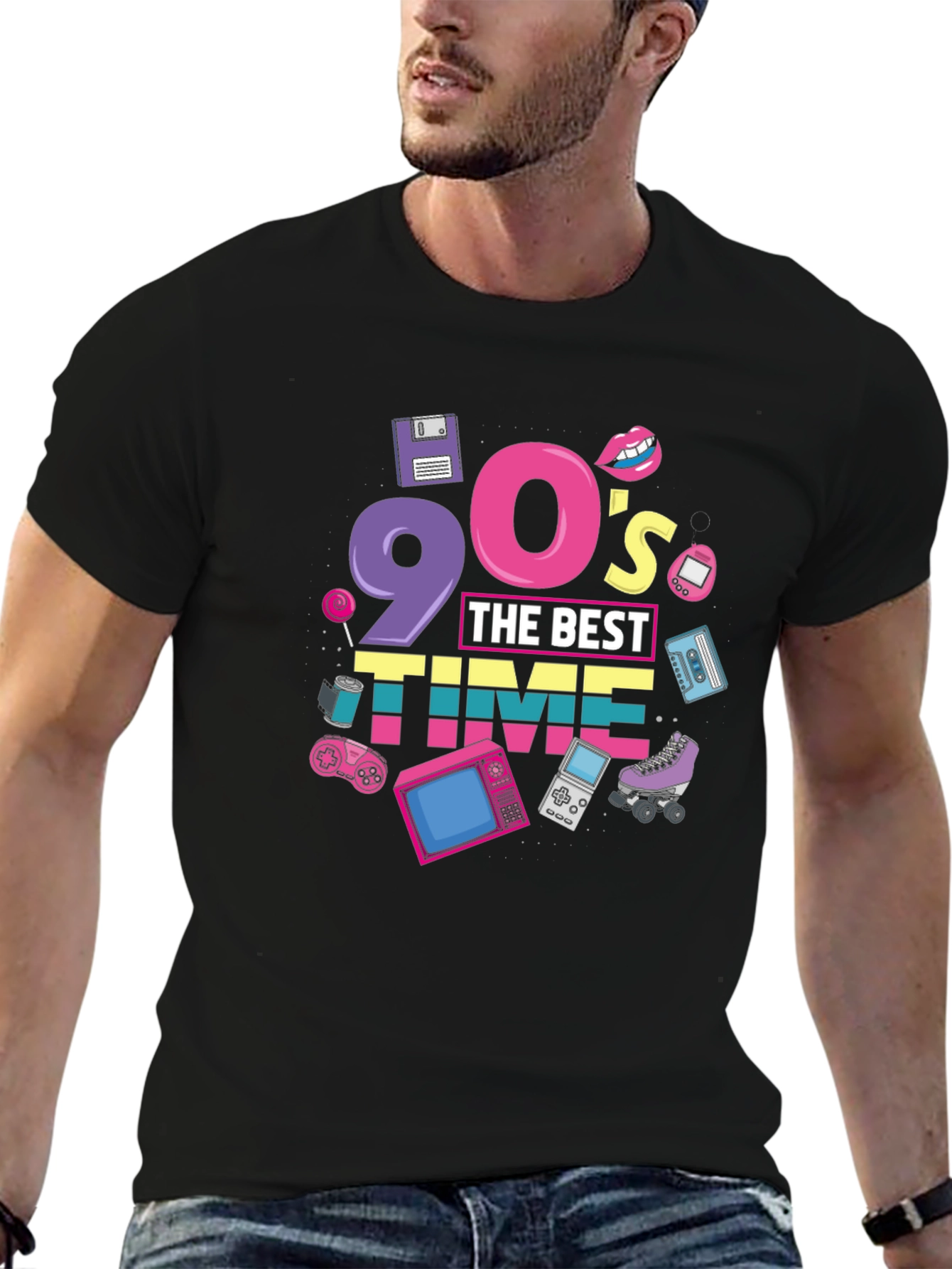 90s The Best Time Black T-Shirt