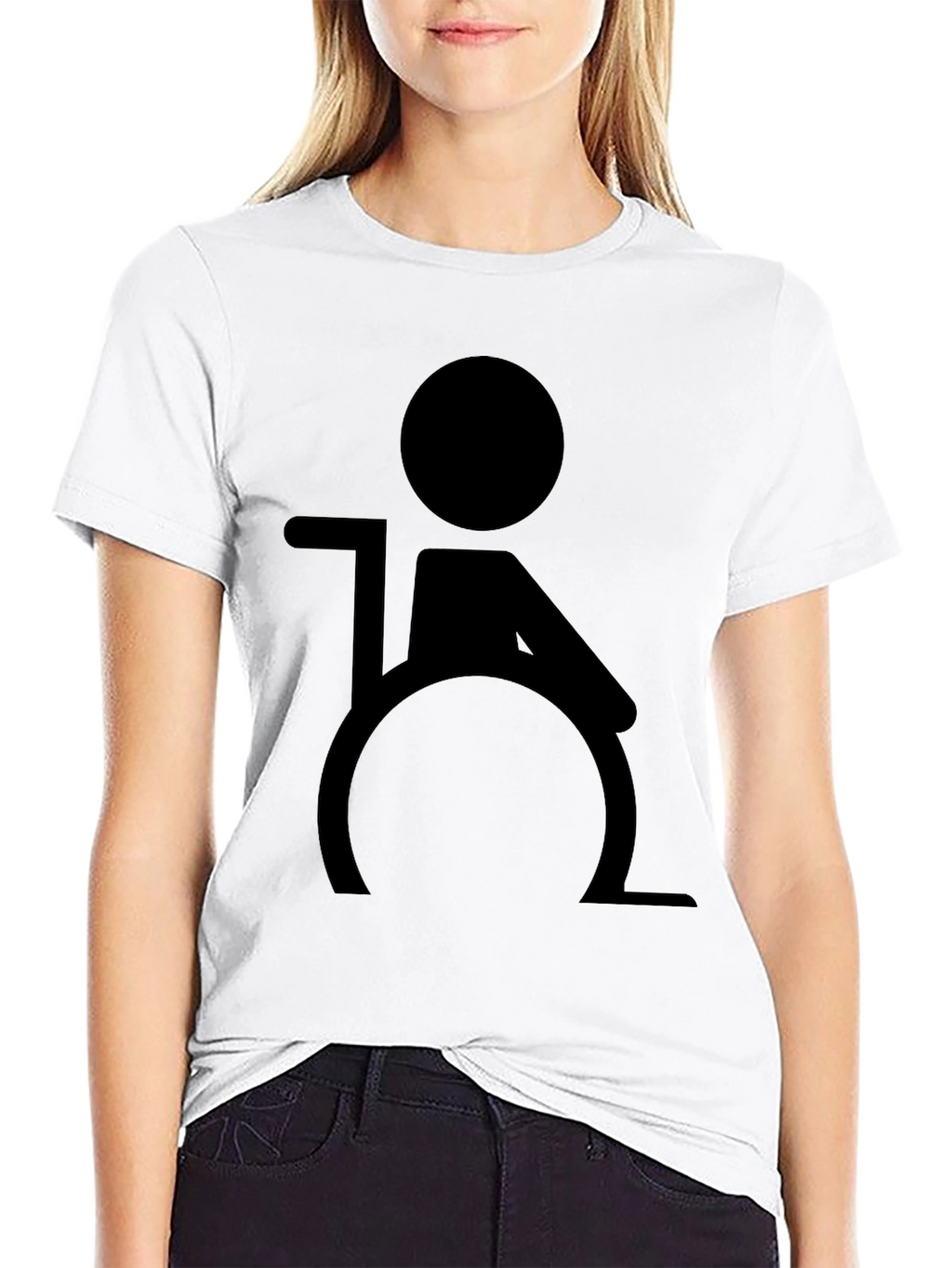 Wheelchair Symbol Graphic T-Shirt - Black