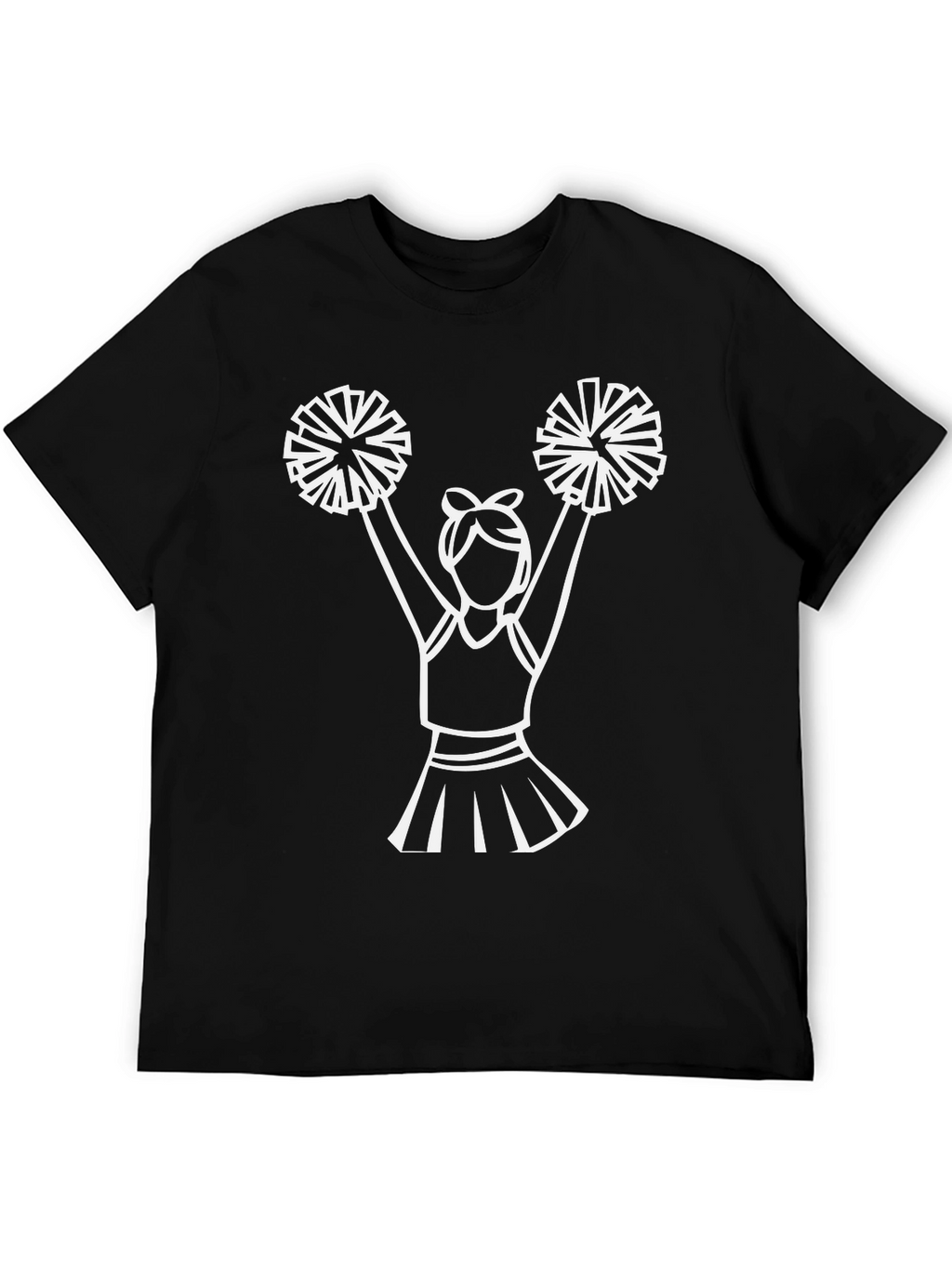Cheerleader Graphic Tee - Black Cotton T-Shirt