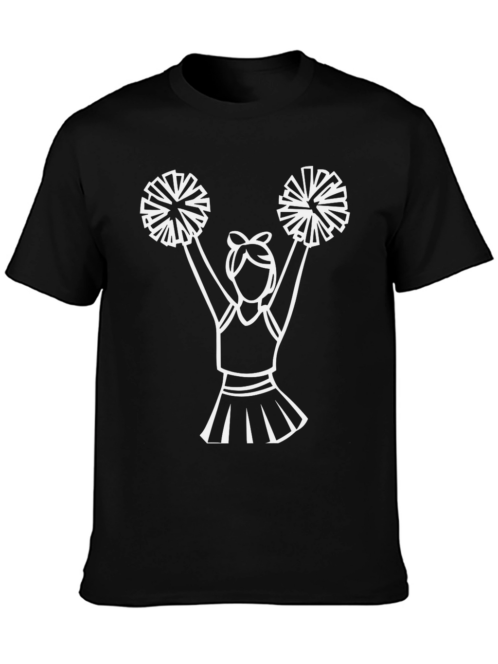 Cheerleader Graphic Tee - Black Cotton T-Shirt
