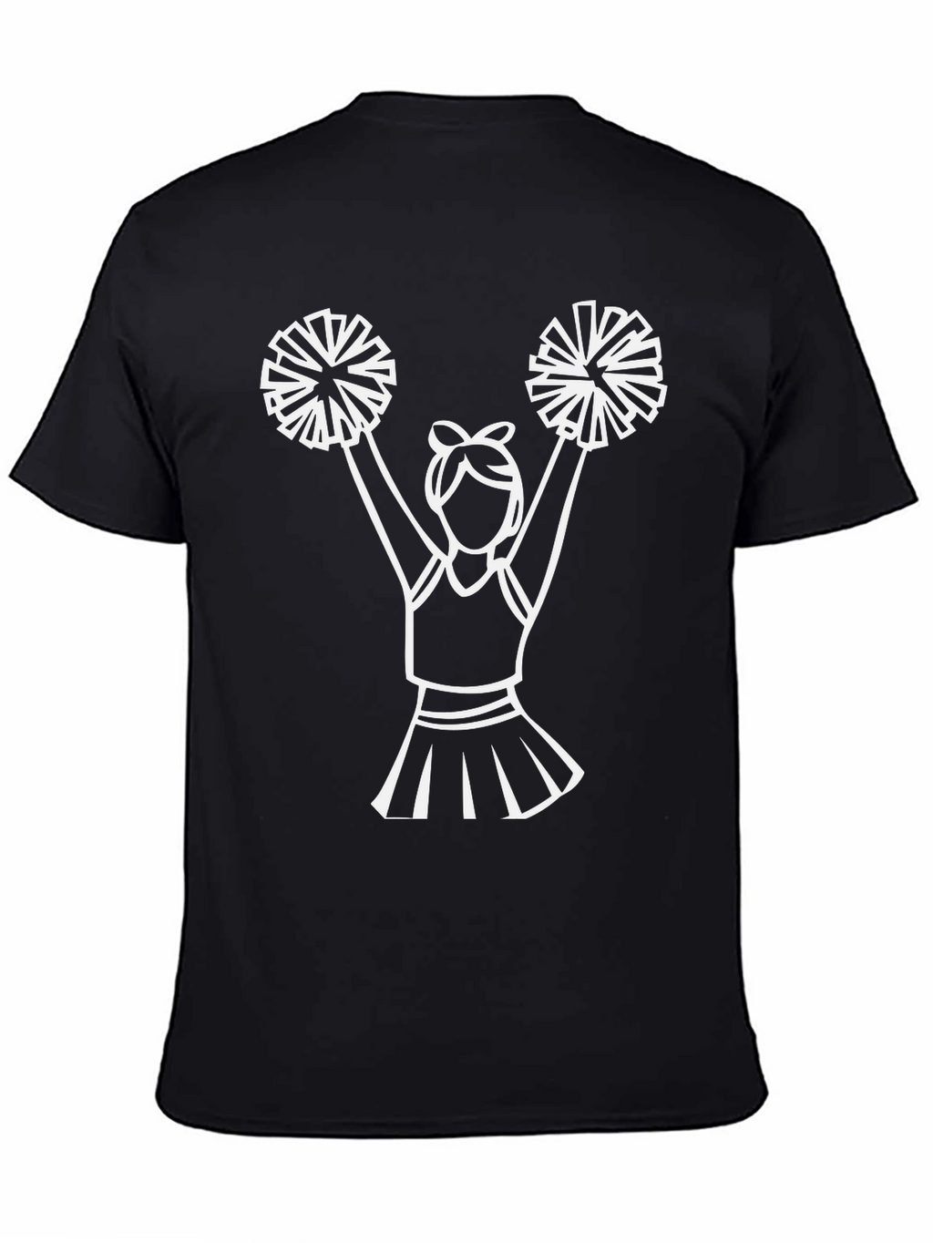 Cheerleader Graphic Tee - Black Cotton T-Shirt