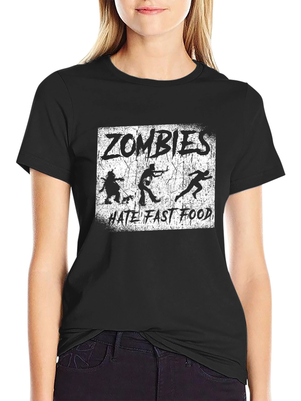 Zombies Hate Fast Food Graphic T-Shirt