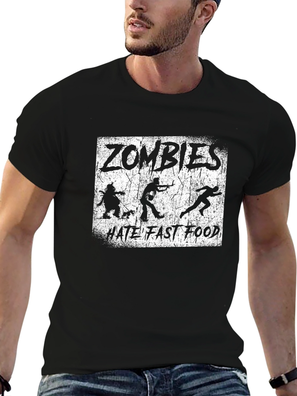 Zombies Hate Fast Food Graphic T-Shirt