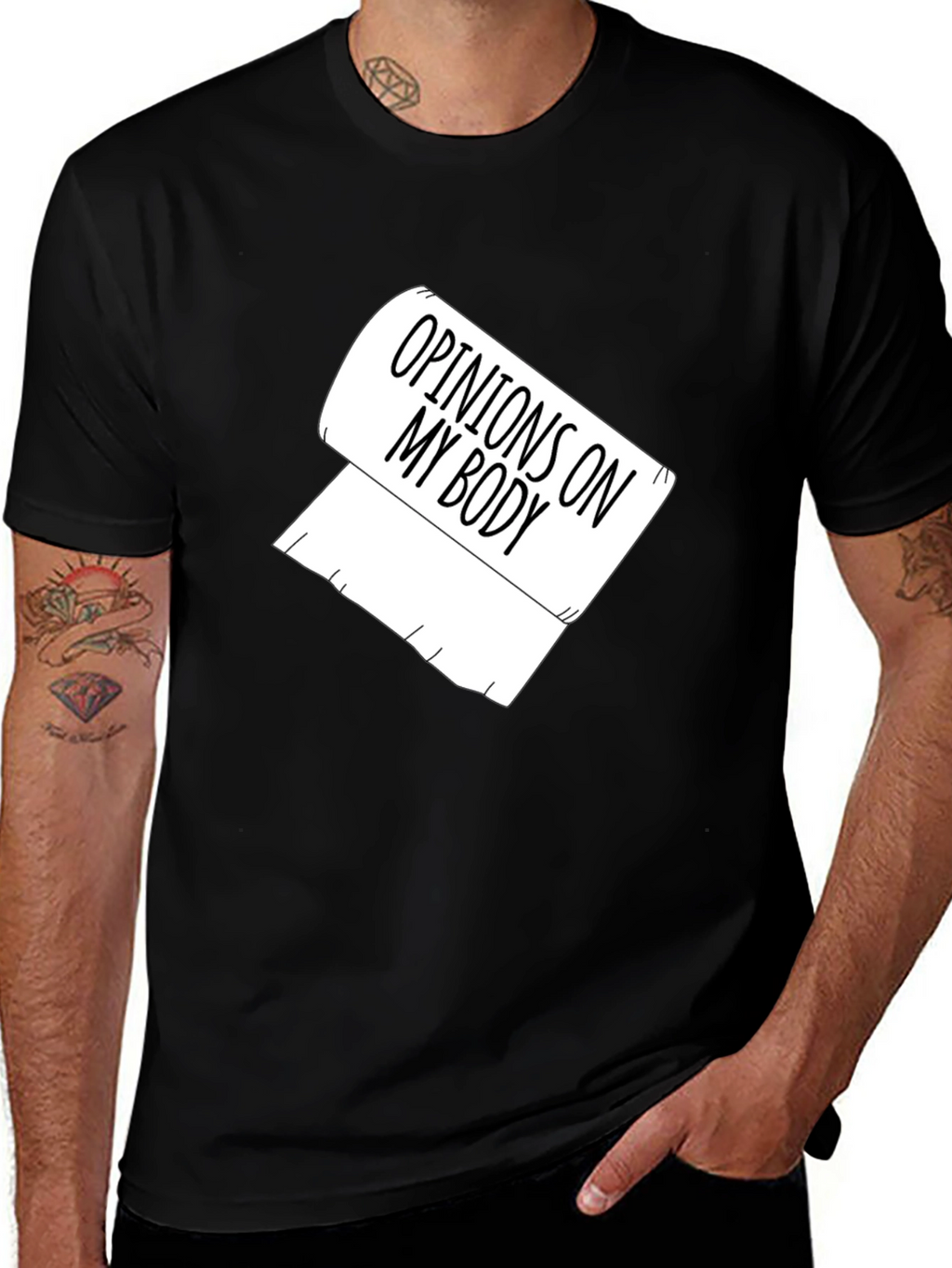 Opinions On My Body Toilet Paper Graphic Tee