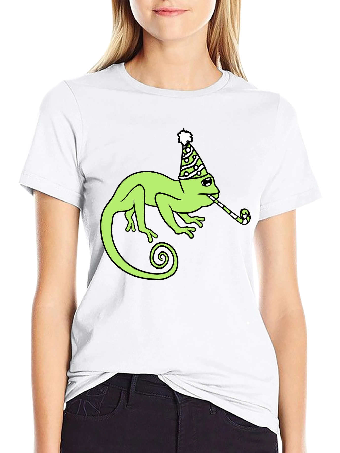 Party Chameleon Graphic Tee - Fun & Unique Design
