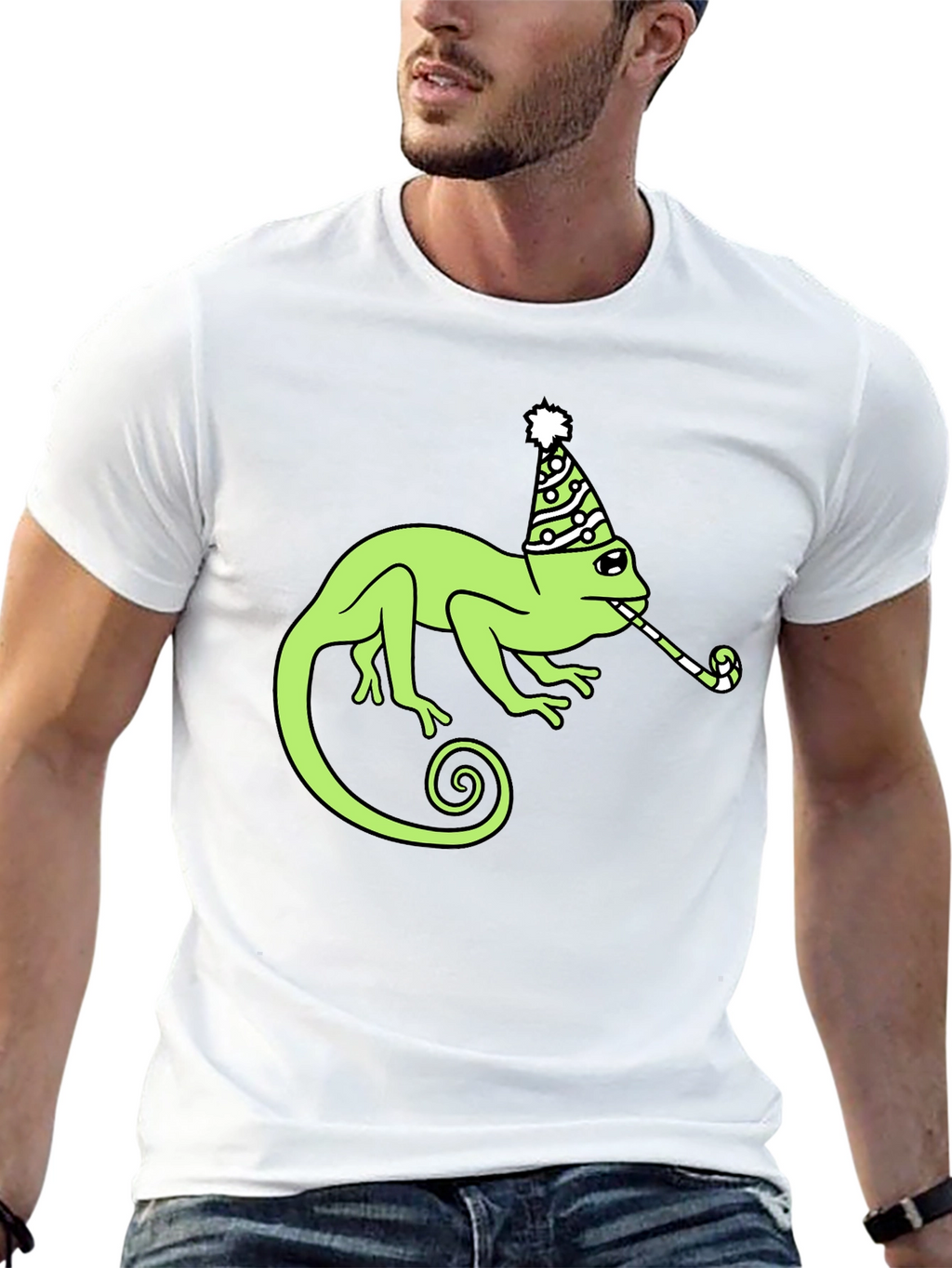Party Chameleon Graphic Tee - Fun & Unique Design