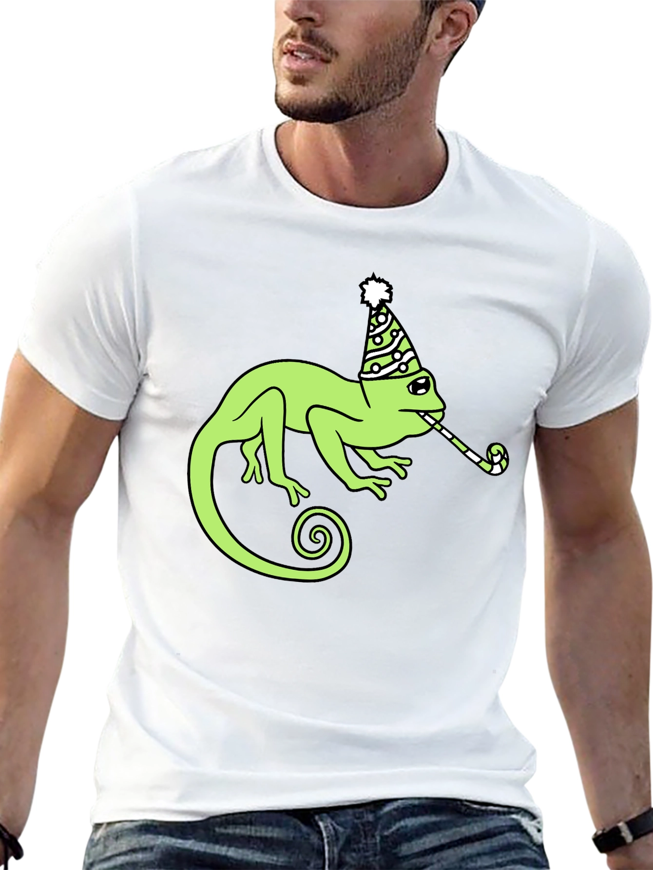 Party Chameleon Graphic Tee - Fun & Unique Design