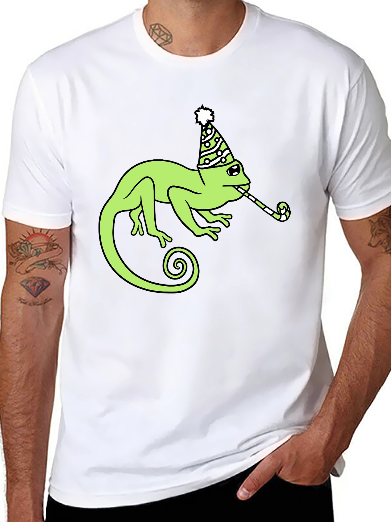 Party Chameleon Graphic Tee - Fun & Unique Design