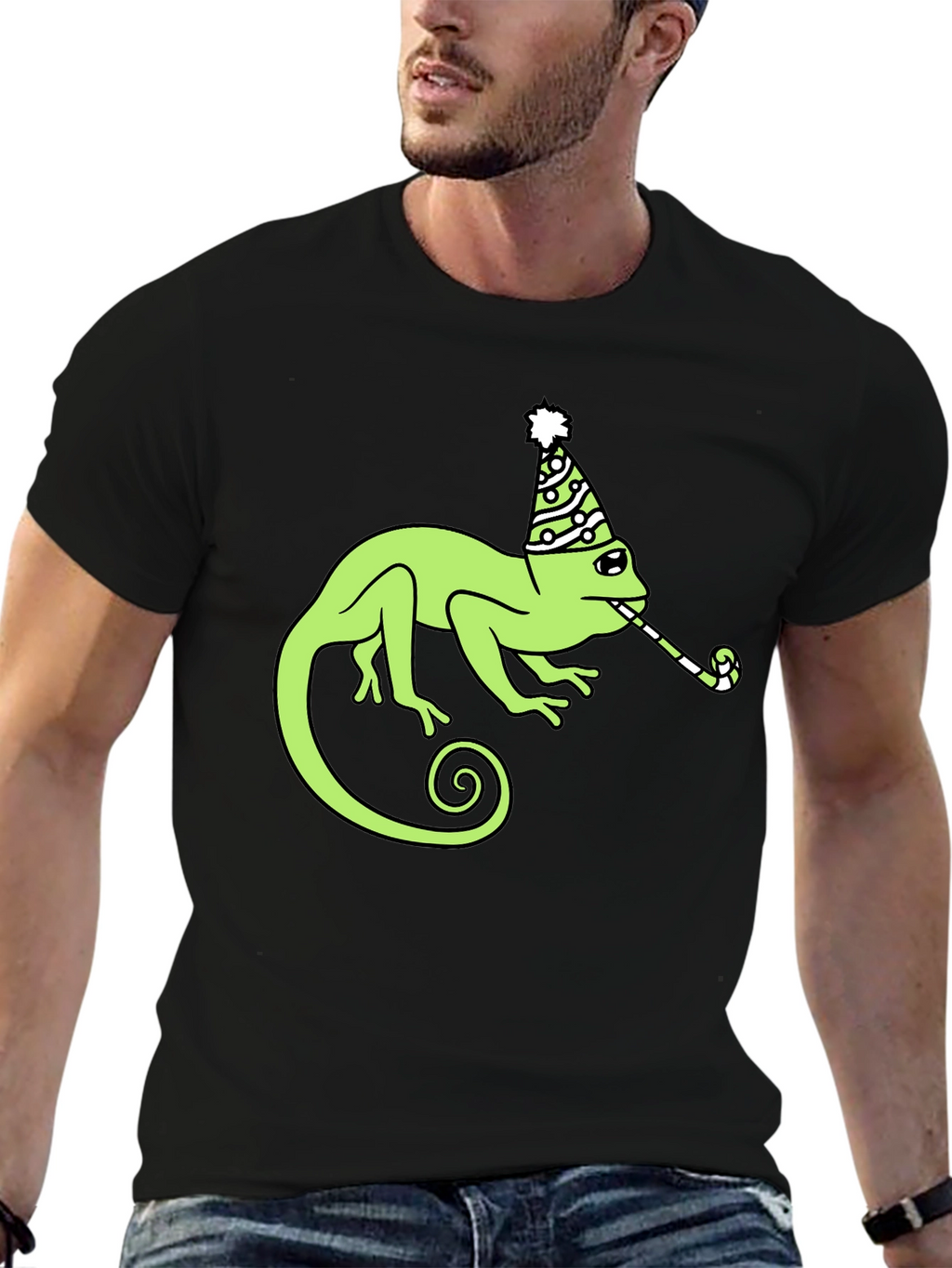 Party Chameleon Graphic Tee - Fun & Unique Design