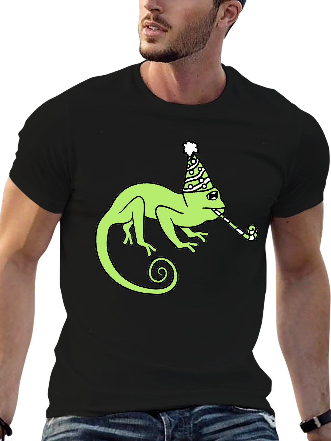 Party Chameleon Graphic Tee - Fun & Unique Design