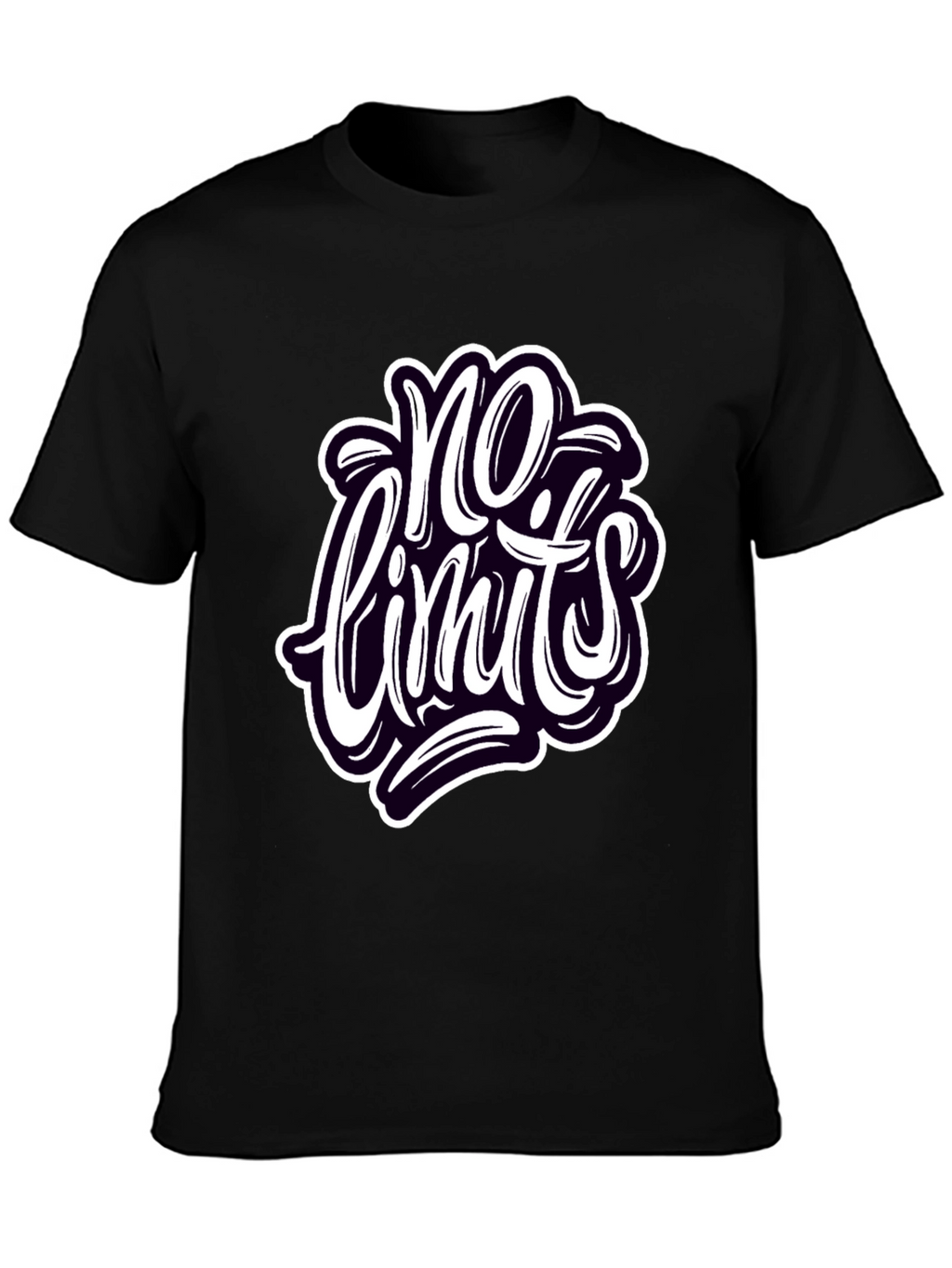 No Limits Graphic Tee - Stylish Black Cotton T-Shirt