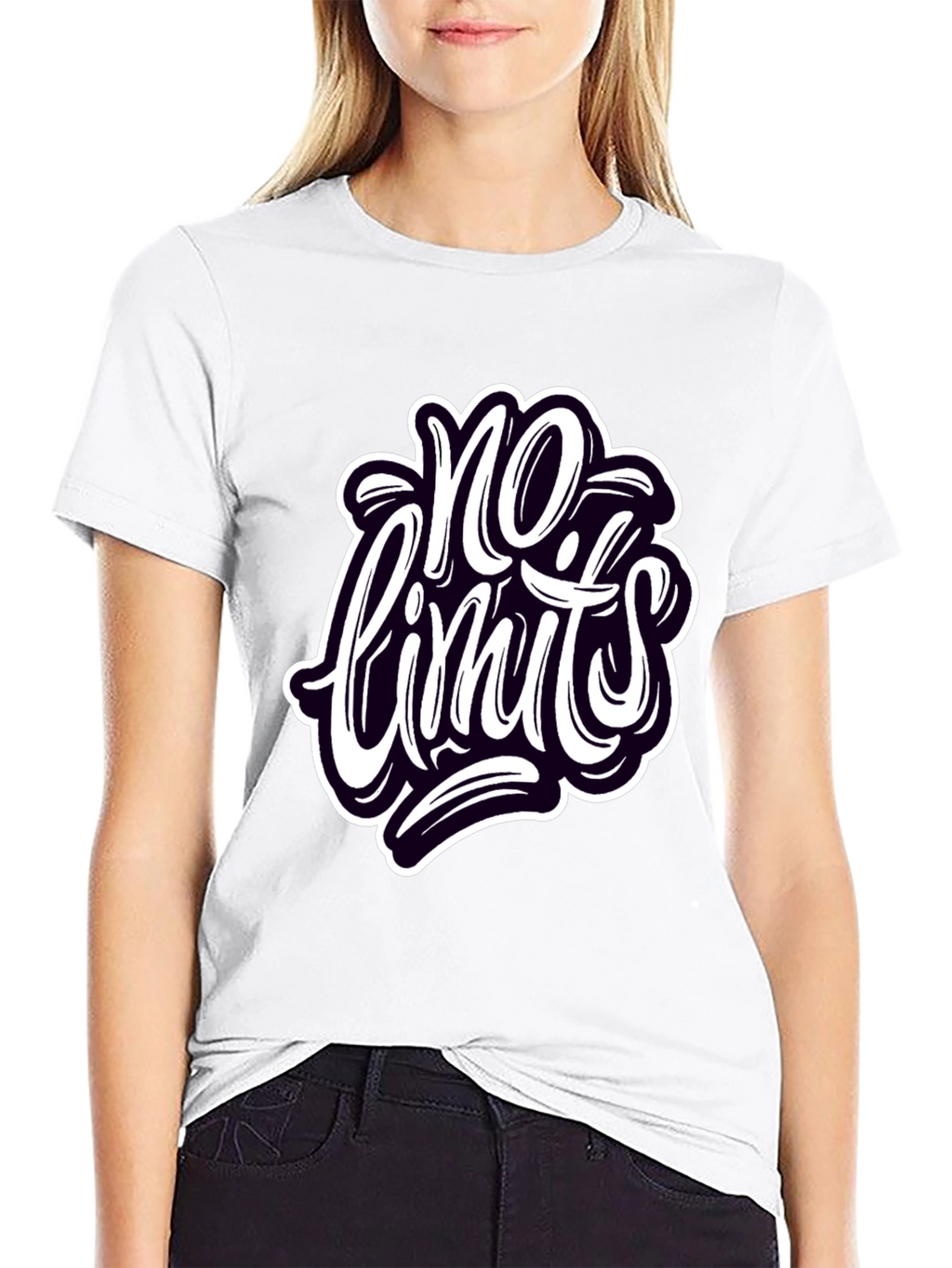 No Limits Graphic Tee - Stylish Black Cotton T-Shirt