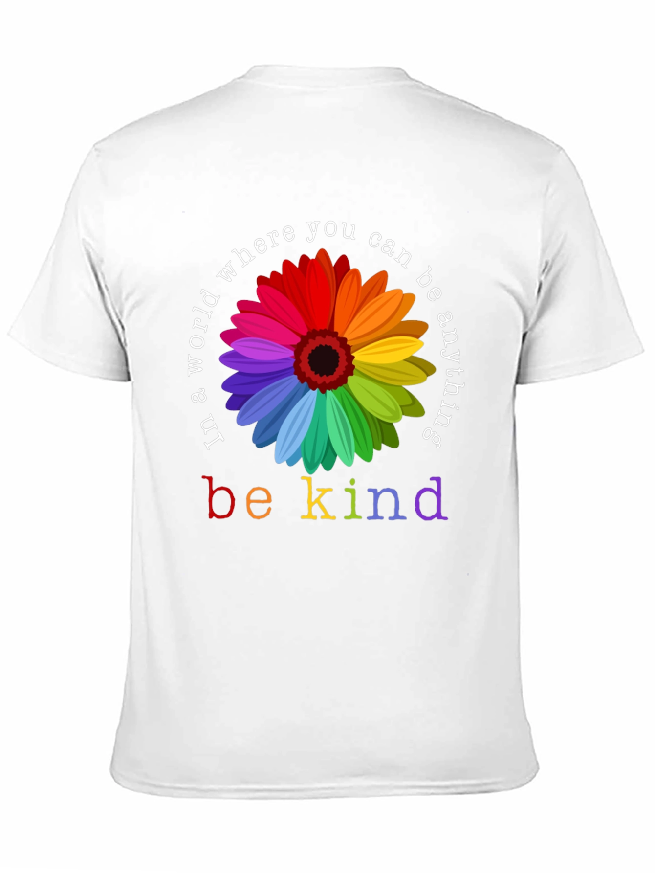 Be Kind Rainbow Floral Graphic T-Shirt