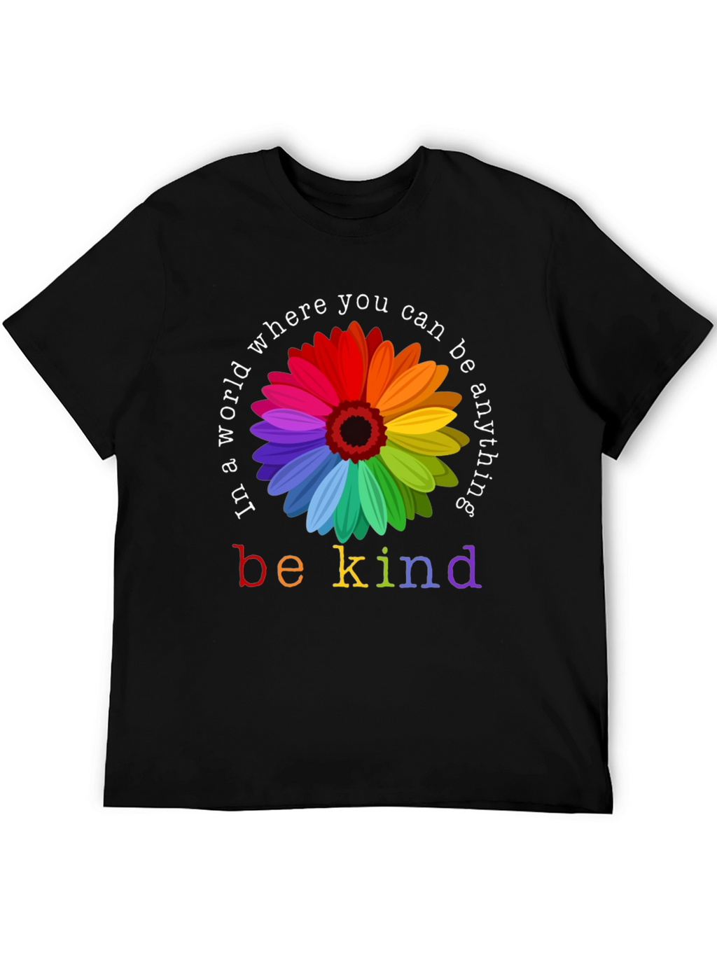 Be Kind Rainbow Floral Graphic T-Shirt