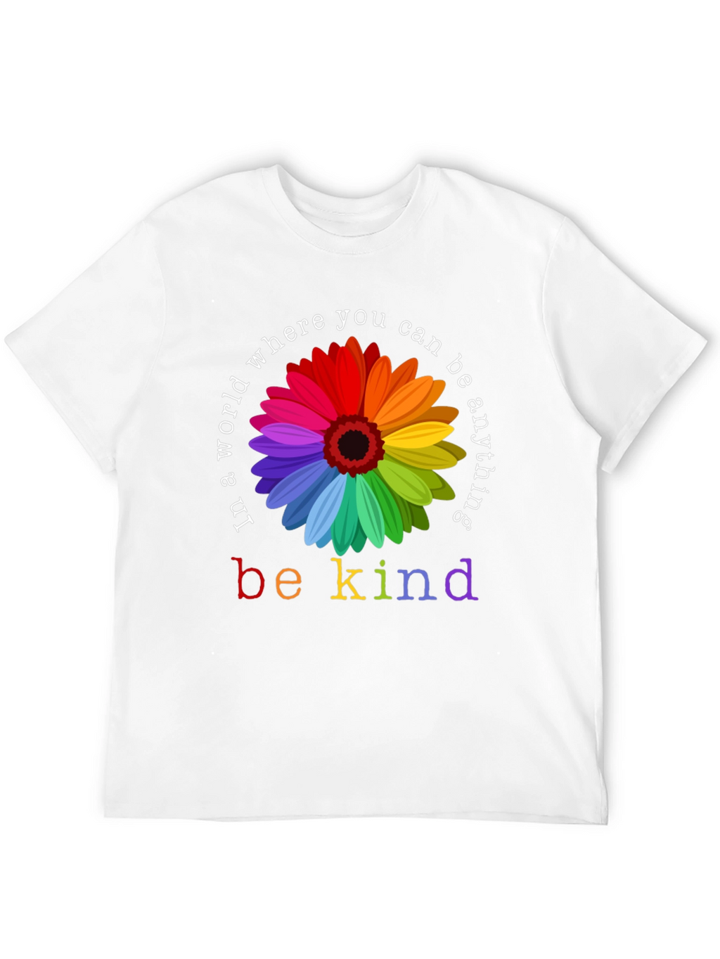 Be Kind Rainbow Floral Graphic T-Shirt