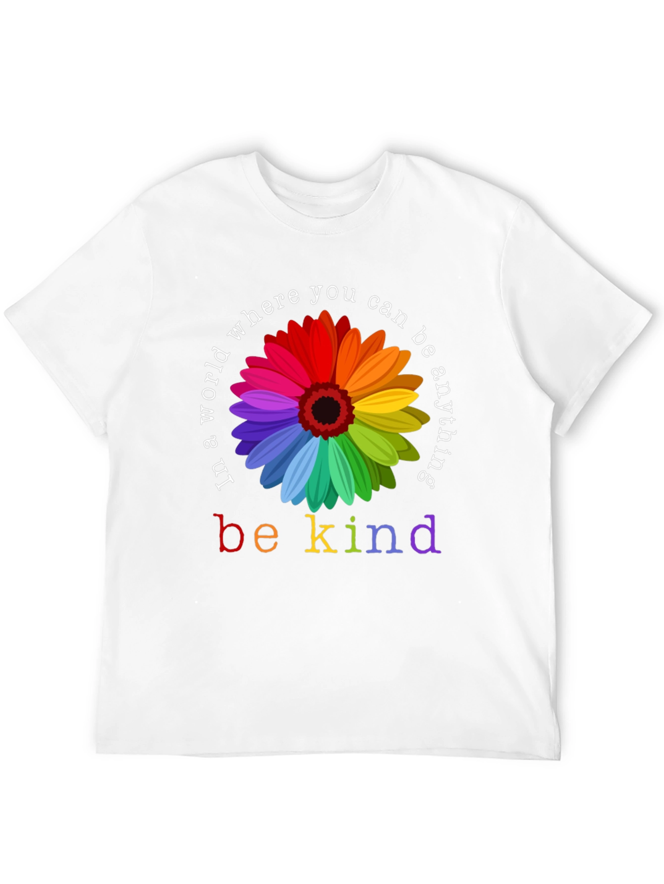 Be Kind Rainbow Floral Graphic T-Shirt