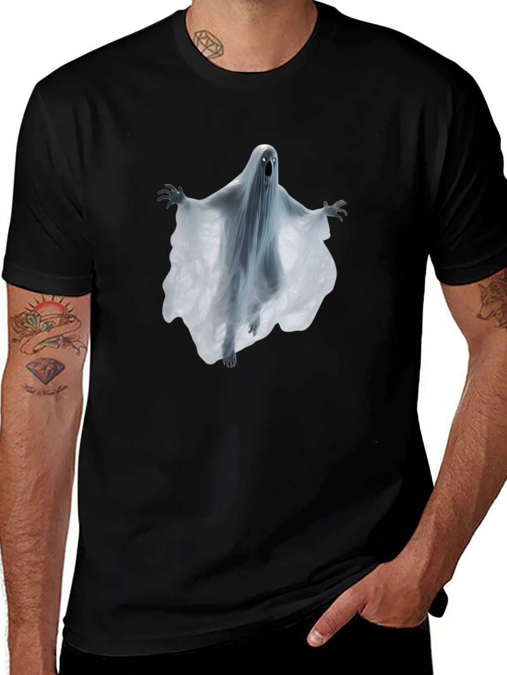 Ghost Graphic T-Shirt - Spooky Halloween Tee