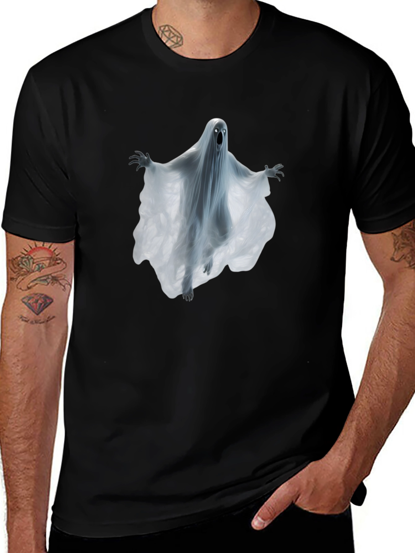 Ghost Graphic T-Shirt - Spooky Halloween Tee