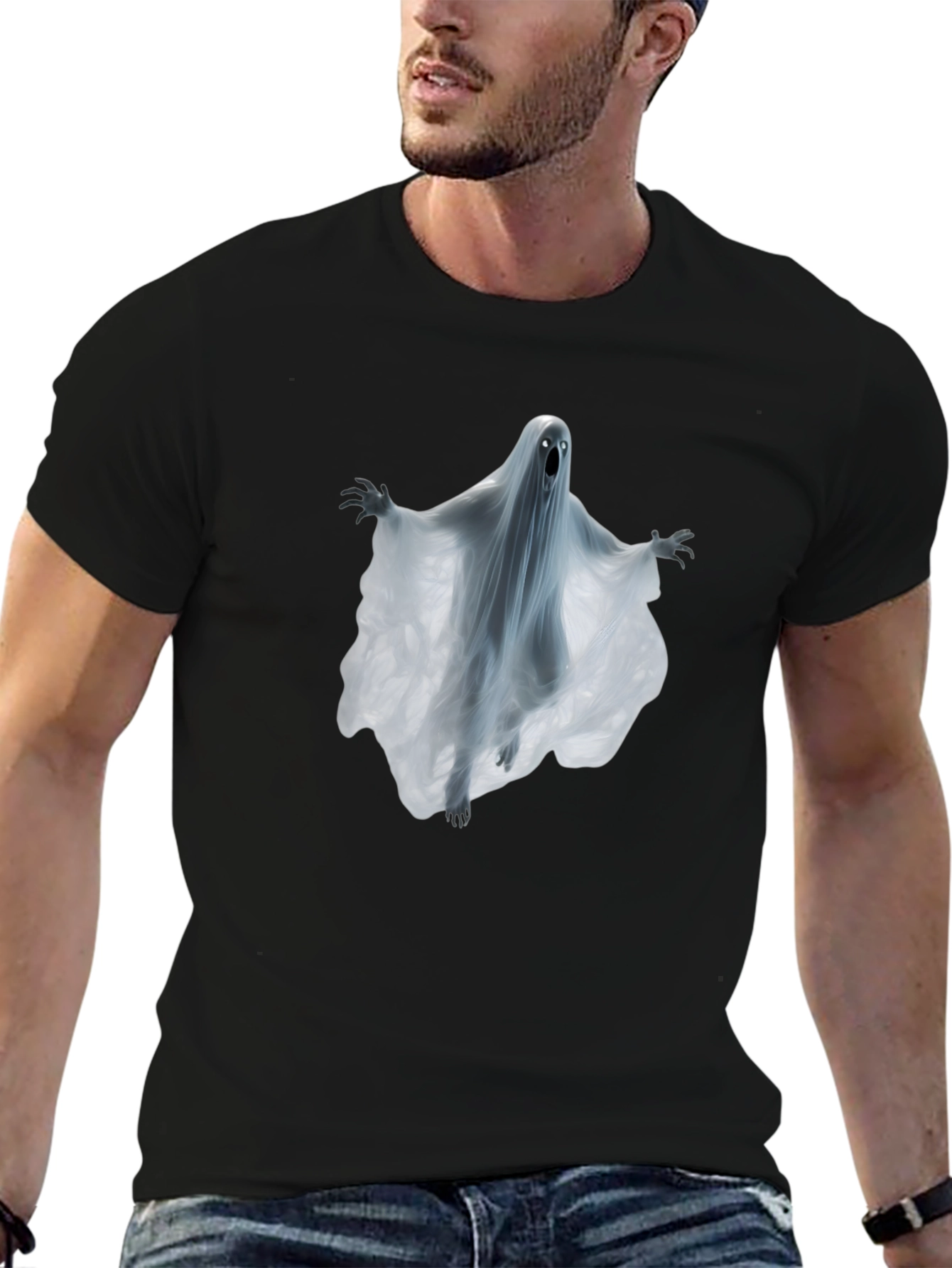 Ghost Graphic T-Shirt - Spooky Halloween Tee