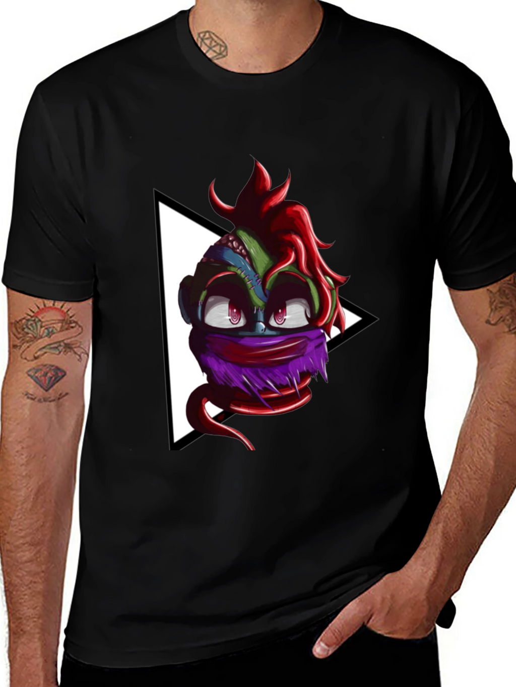 Monster Head Graphic Black T-Shirt