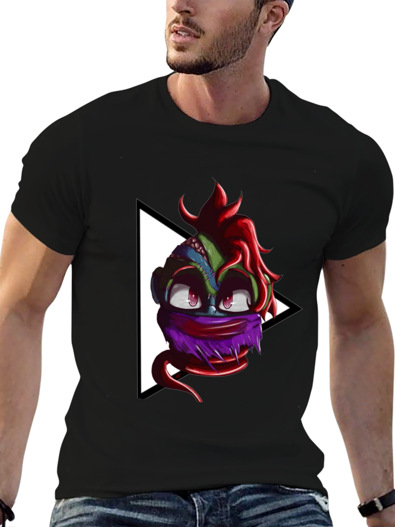 Monster Head Graphic Black T-Shirt
