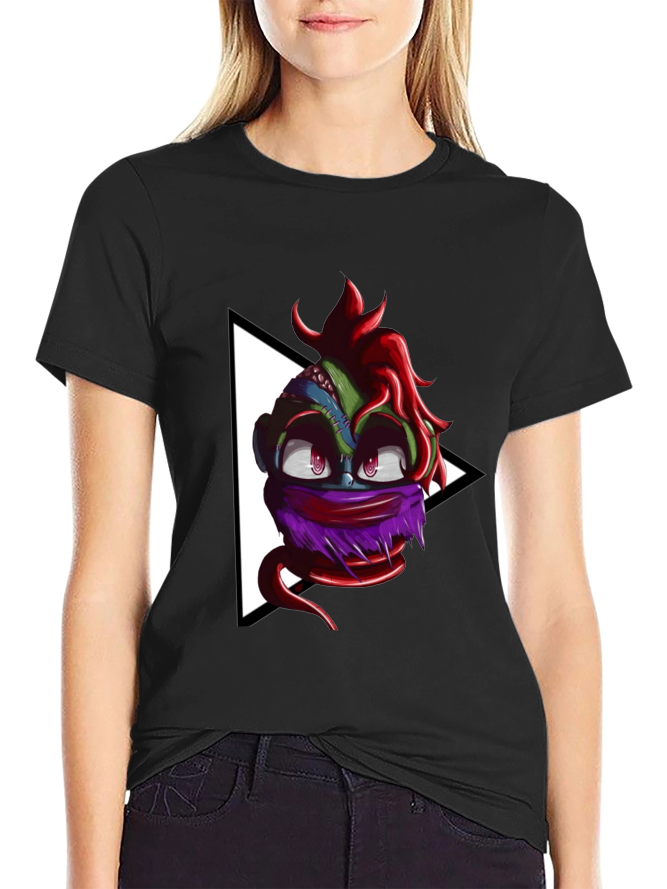 Monster Head Graphic Black T-Shirt